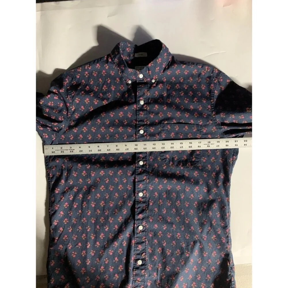 J. Crew Men's Stretch Secret Wash Floral Slim‎ Fit Button Up Shirt Size M